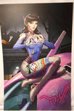 Overwatch D.Va Odagawa Autographed LARGE Comic Sketch Art POSTER 11x17 Blizzard