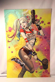 Suicide Squad HARLEY QUINN Odagawa Autograph LARGE Comic Sketch Art POSTER 11x17