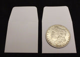 100 2x2 Paper Coin Holder Envelopes & Red Storage Box