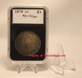 Display Stand Easel for Coin Capsule, Fossil, Medals Air-tite CLEAR