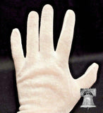 Inspection Gloves Coin Silver Jewelry Stamps HEAVY DUTY White Cotton XL