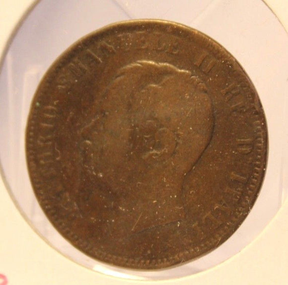 1866 N Italy Bronze 10 Centesimo Coin with Holder thecoindigger World Estates - The Coin Digger