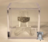 Ring Holder Display Case Box Championship College Wedding 2x2x2 Cube Black Stand