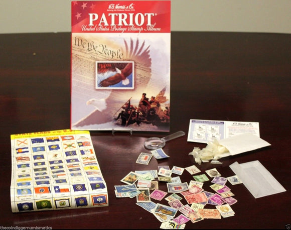 Whitman H.E.HARRIS & CO Patriot US Stamp Collection Starter Kit Stamps & Hinges - The Coin Digger