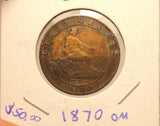 1870 OM Spain 5 Centimes Coin with Holder Display thecoindigger World Estate