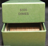Dime Coin Roll GREEN Storage Box - MMF Holds up to 20 Rolls Wrappers DIMES