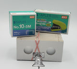 100 Assorted 2x2 Coin Holder Flip + Max Flat Clinch Flush Stapler + 5000 Staples