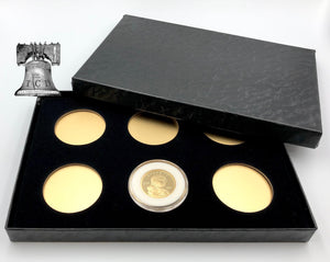 Air-tite Coin Holder Storage Box Silver Gold Reflector & 6 MODEL H 26-32mm Capsule