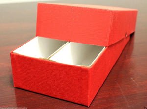 DOUBLE ROW Coin Holder Storage Box Case 10x4x2 for 2x2 Snap Flip Capsule Red