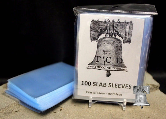 100 TCD Coin Slab Resealable Sleeves NGC PCGS Everslab Protective Sleeve Slabs - The Coin Digger