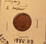 1885 Hungary 1 Krajczar Coin with Holder thecoindigger World Estates - The Coin Digger