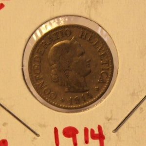 1914 Switzerland 10 Rappen Coin with Holder thecoindigger World Coin Estates