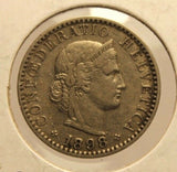 1898 B Switzerland 20 Rappen Key Date Coin with Holder  thecoindigger Display