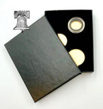 Air-tite Coin Holder Black Velvet Box Gold Insert + Model A Storage Capsule Case