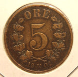 1902 Norway 5 Orb Coin with Holder Display thecoindigger World Estate
