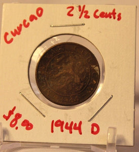 1944 Curacao 21/2 Cent Coin with Holder Thecoindigger World Coins Estate