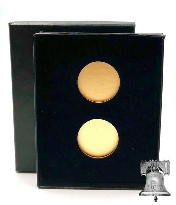 Air-tite Coin Holder Black Velvet Box Display Gold Insert Model A Storage Case