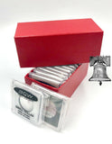 15 BCW Coin Holder 2x2 Snap Capsule & Red Single Row Storage Box 4.5x2x2 Case