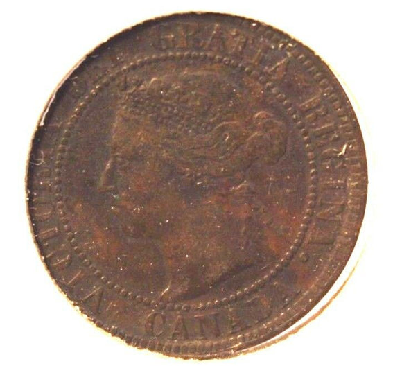 1899 Canada One Cent Bronze Coin with Display Holder - The Coin Digger