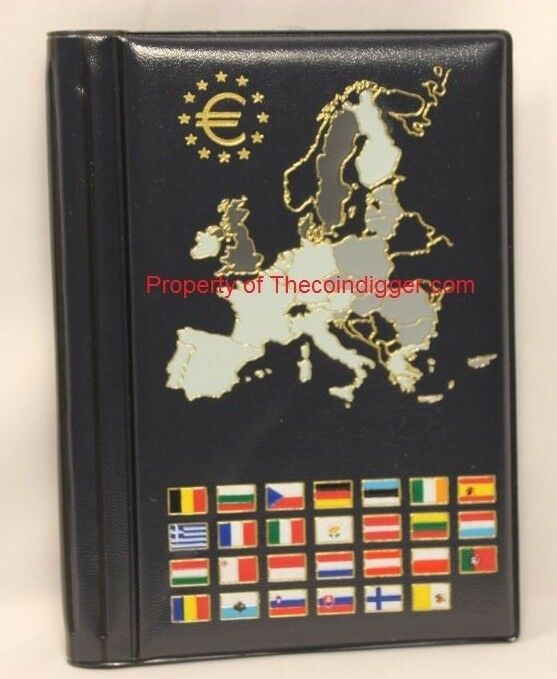 EURO Coin Wallet Album Holds 12 European Mint Sets Pages Euro Collection Book - The Coin Digger