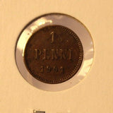 1901 Finland Penni Coin with Display Holder Thecoindigger World Coins Estates