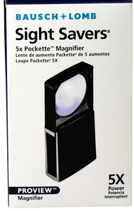 Bausch & Lomb 5x Pockette Magnifier Slide Out Sight Savers Coin Loupe Proview