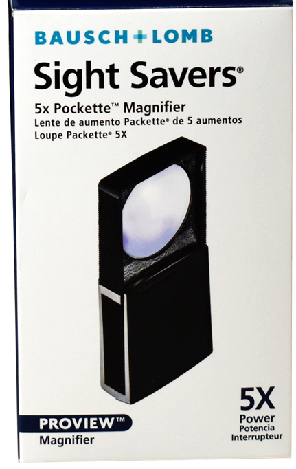 Bausch & Lomb 5x Pockette Magnifier Slide Out Sight Savers Coin Loupe Proview