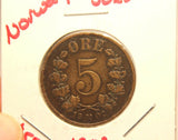 1902 Norway 5 Orb Coin with Holder Display thecoindigger World Estate