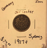 1917 F Germany 5 pfennig Off center Coin with Holder thecoindigger - The Coin Digger