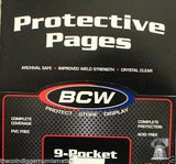 BCW Coupon Sleeves Holder for Binders Trading Cards 10 Ultra Storage PRO Pages