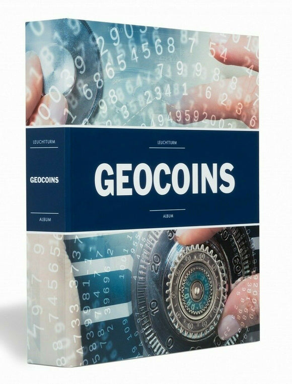 Geo Coin Holder Album Book Folder 9x8.5 Case w/ 5 Page Sheet Travel Bug Gecoins