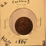 1886 United Kingdom Farthing Coin and Display Holder Thecoindigger World Estates - The Coin Digger