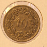 1914 Switzerland 10 Rappen Coin with Holder thecoindigger World Coin Estates