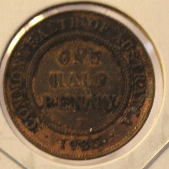 1935M Australia 1/2 Penny Coin with Holder thecoindigger World Coin Estates - The Coin Digger
