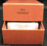 Penny Coin Roll RED Storage Box MMF Holds 20 Rolls Tubes Pennies Cent Holder