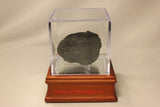 BCW Cube Geode Fossil Mineral Rock Amethyst Display & Wood Mirror Base Stand