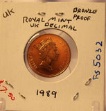 1989 United KingdomRoyal Mint UK Decimal Bronze Proof the Coindigger