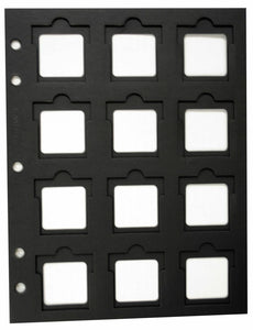 Coin Holder Slotted Paper 12 Pocket Page Black 2x2 Flip BCW Thumb Cut Storage