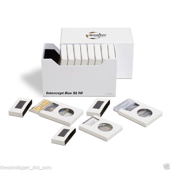 Intercept Double Protection Storage Box Coin Slab Holder 10pk Silver Gold Safe