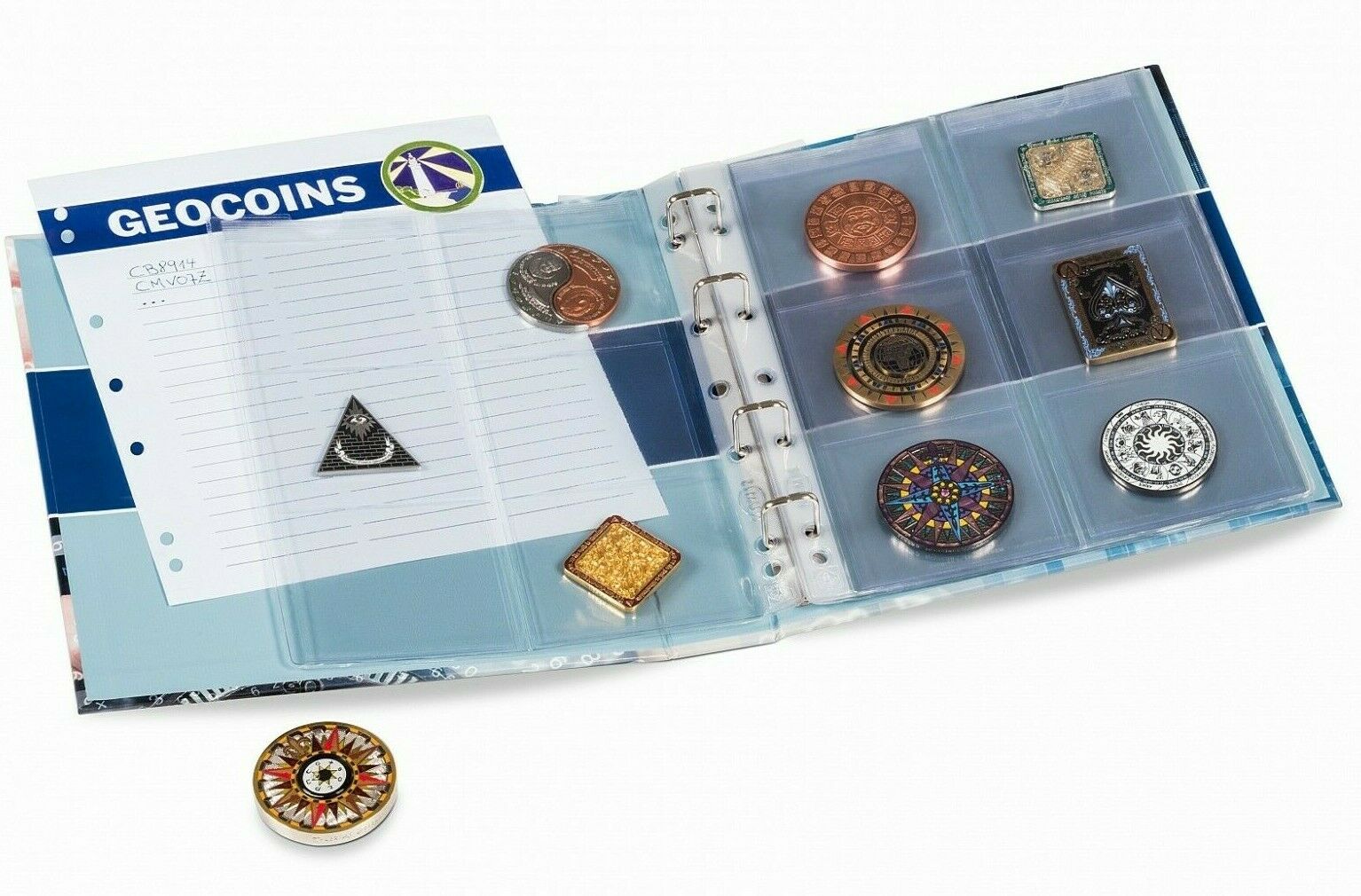 Geo Coin Holder Album Book Folder 9x8.5 Case w/ 5 Page Sheet Travel Bu – The Coin Digger