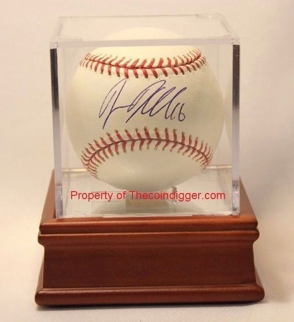 BCW BallQube Baseball Holder w/ Wood and Mirror Base Cube Ball Display Case - The Coin Digger