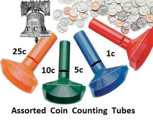 FAST WRAP Coin Counting Tubes, Change Sorter Counter Assorted - The Coin Digger