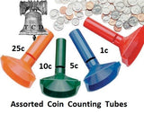 FAST WRAP Coin Counting Tubes, Change Sorter Counter Assorted