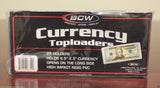 Currency Storage RED Box + 50 BCW Rigid Regular Modern Size Toploaders Holders