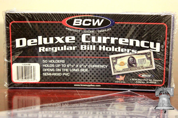 BCW DELUXE Regular Currency Banknote Holder : Semi Rigid Bill Sleeve PVC Case - The Coin Digger