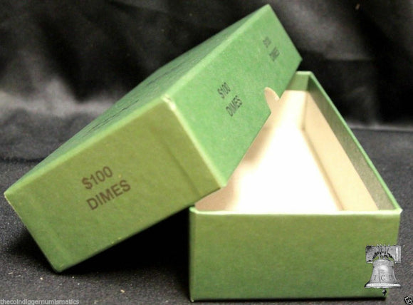 Dime Coin Roll GREEN Storage Box - MMF Holds up to 20 Rolls Wrappers DIMES