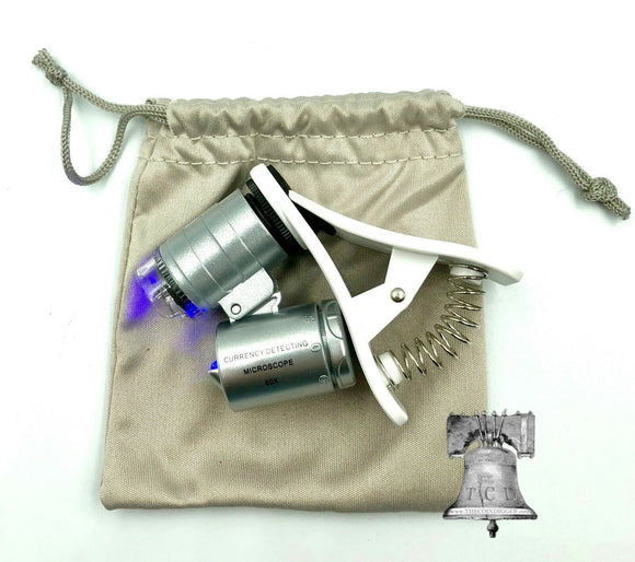 Mini 60X Microscope Magnifier Cell Phone Clip LED Jewelry Watch Repair Loupe
