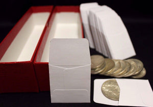 100 2x2 Paper Coin Holder Envelopes & Red Storage Box – The Coin Digger