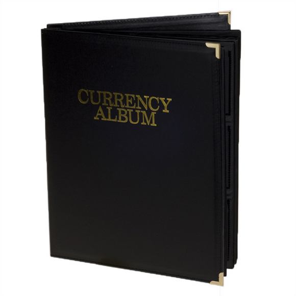 Deluxe Currency Album Small Banknote Binder 4 Pocket Page Holder Storage Case