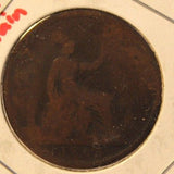1863 United Kingdom Great Britain Penny Coin and Display Holder Thecoindigger